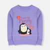B.X I Love Mummy Penguin Print Purple Sweatshirt 8509