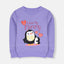 B.X I Love Mummy Penguin Print Purple Sweatshirt 8509