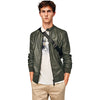 ZR Man Faux Leather Jacket Green