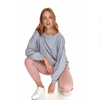 TS Loose Style Plain Grey Light Fleece Sweatshirt 8714