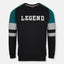 FVR Legend Black Raglan Sleeves Terry Sweatshirt 8762