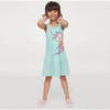 HM Big Unicorn Aqua Blue Sleeveless Frock 8777