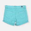 ZY Folded Bottom Turquoise Girls Cotton Shorts 8788