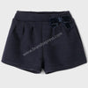 ZY Quilt Cubes Bow Style Navy Blue Girls Shorts 8795