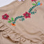 IMPI Printed Flower Frill Beige Cotton Frock 8958