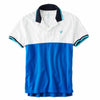 AME Polo White and Blue with Black Collar