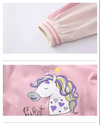 BKT Sweet Unicorn Print Mock Neck Light Weight Pink Zipper 7669