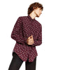 ZR Man Long Sleeve Floral Print Shirt Maroon
