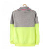 5.10.15 Never Ending Fun Grey with Fluorescent Green High Neck Sweatshirt 664