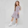 SSY Allover Pink Flower Grey Full Sleeves Terry Frock 10388