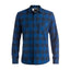 QS Motherfly Flannel Blue Black Check Long Sleeve Casual Shirt
