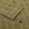 GV Line Check Khaki Green Button Down Casual Shirt 9846