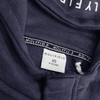 HF Rough Edge Sleeves Print Short Grey Fleece Hoodie 9930