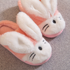 Rabbit Ears Fluffy Warm Peach Slippers 8158