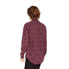 ZR Man Long Sleeve Floral Print Shirt Maroon