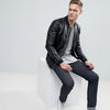 P&B Black Leather Bomber Jacket Original