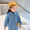 YCMY Front 6 Buttons Side Pocket Cadet Blue Coat 10540