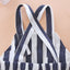 CN Blue White Stripes Hands Dungaree With T-Shirt 2 Piece Set 10818