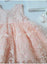 PPB Embroidered 4 Piece Peach Bow Frock Set 9841