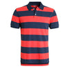 GAP Rugby Orange And Blue Stripe Pique Basic Polo Shirt (Label Removed)