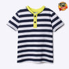 GJ Blue and White Stripe Contrast Neck Tshirt 1548