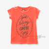 Good Tidings of COMFORT & Joy Fluorescent Orange Top