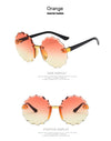 Flower Round Dual Golden Shade Sun Glasses 9208