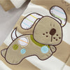 Austa Applic Puppy Brown & White Stripe Warm Romper 7899