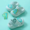 Cute Baby Dino badge Pastel Green Clogs 9411