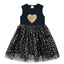 VKT Sequence Heart All Over Star Bottom Black Frock 6043