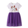 J Meters Unicorn Sequince Lining Purple Fancy Frock 5055
