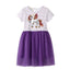 J Meters Unicorn Sequince Lining Purple Fancy Frock 5055