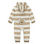 Austa Applic Puppy Brown & White Stripe Warm Romper 7899