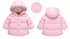 ZJH Silver Stars Sherpa Hooded Pink Puffer Jacket 7654