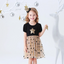 VKT Sequence Star With All Over Stars Bottom Black Frock 6019