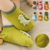 HC Embroidered Dino Olive Antislip Socks 8634