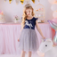 VKT Star Unicorn Print Grey Bottom Blue Frock 6046