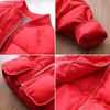 FSG Open Pockets Mock Neck Red Puffer Jacket 7673