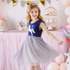 VKT Star Unicorn Print Grey Bottom Blue Frock 6046