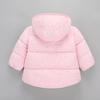 ZJH Silver Stars Sherpa Hooded Pink Puffer Jacket 7654