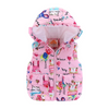 Y5 Animals & Birds Voices Sleeveless Hooded Soft Pink Puffer Jacket 7662