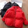 FSG Open Pockets Mock Neck Red Puffer Jacket 7673
