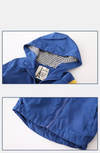 Wapy Applic Dino Sleeves Light Weight Royal Blue Zipper Hooded 7775