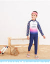 ISD Multi Shapes Navy Blue Swimsuit with Cap 9738