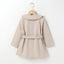 CN Collar Style Dark Beige Warm Dress Coat With Belt 10548