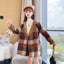 Cute Kids Red & Brown Check Woolen Inside Warm Coat 10526
