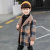 Cute Kids Blue & Brown Check Wool Inside Warm Coat 10525