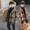 Cute Kids Blue & Brown Check Wool Inside Warm Coat 10525