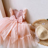 CN Back Bow Flore Bottom Fancy Pink Frock 10730