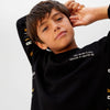 B.X New York Awaiting Print Sleeves Black Sweatshirt 3438